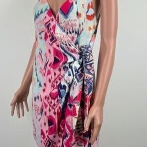 Vibrant Multicolor Wrap Dress
